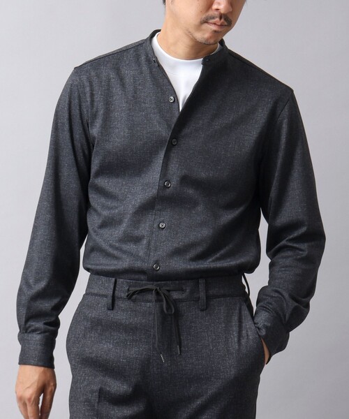 NOLLEY’S（ノーリーズ）の「【ACTIVE SECT】《限定展開 / イージーケア》ハイストレッチ バンドカラーシャツ（シャツ/ブラウス・メンズ・ダークネイビー/ライトグレー・S/M/L/XL）」の13枚目の写真