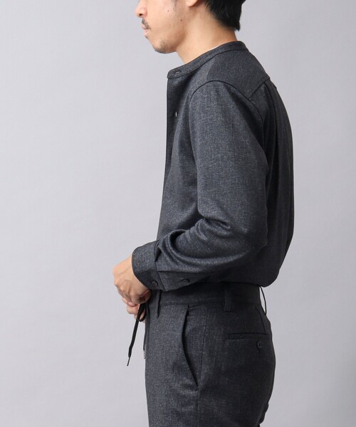 NOLLEY’S（ノーリーズ）の「【ACTIVE SECT】《限定展開 / イージーケア》ハイストレッチ バンドカラーシャツ（シャツ/ブラウス・メンズ・ダークネイビー/ライトグレー・S/M/L/XL）」の15枚目の写真