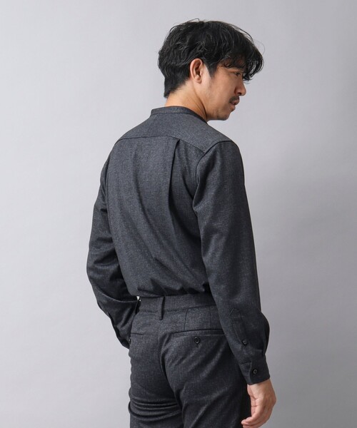NOLLEY’S（ノーリーズ）の「【ACTIVE SECT】《限定展開 / イージーケア》ハイストレッチ バンドカラーシャツ（シャツ/ブラウス・メンズ・ダークネイビー/ライトグレー・S/M/L/XL）」の18枚目の写真