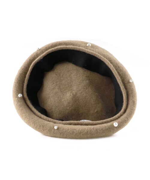 BRANSHES（ブランシェス）の「【ウール100％】パール付きベレー帽（ハンチング/ベレー帽・キッズ・グレー/ベージュ・L/M/S）」の4枚目の写真