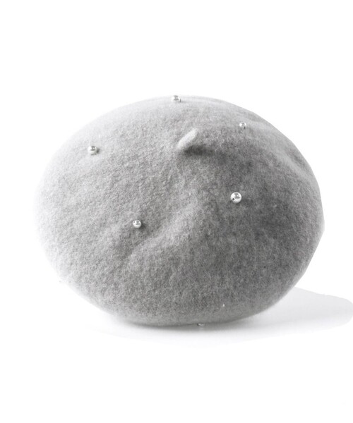 BRANSHES（ブランシェス）の「【ウール100％】パール付きベレー帽（ハンチング/ベレー帽・キッズ・グレー/ベージュ・L/M/S）」の6枚目の写真