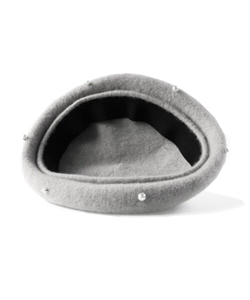 BRANSHES（ブランシェス）の「【ウール100％】パール付きベレー帽（ハンチング/ベレー帽・キッズ・グレー/ベージュ・L/M/S）」の7枚目の写真