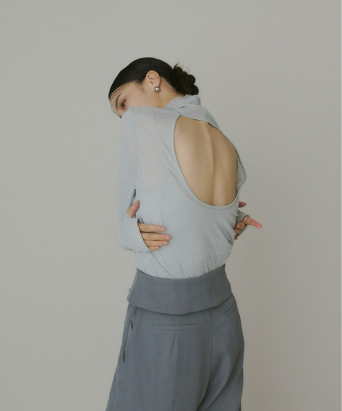 Olu.（オルドット）の「シアーバックオープンプルオーバー（Tシャツ/カットソー・レディース・ピンクベージュ/ライトブルー/ブラック・FREE）」の17枚目の写真