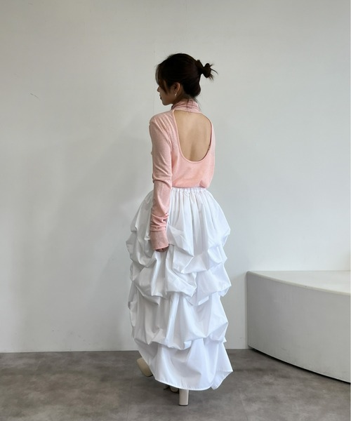 Olu.（オルドット）の「シアーバックオープンプルオーバー（Tシャツ/カットソー・レディース・ピンクベージュ/ライトブルー/ブラック・FREE）」の21枚目の写真