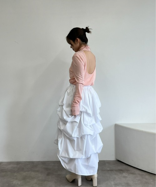 Olu.（オルドット）の「シアーバックオープンプルオーバー（Tシャツ/カットソー・レディース・ピンクベージュ/ライトブルー/ブラック・FREE）」の22枚目の写真