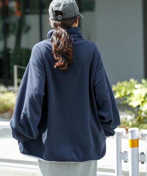 DISCUS（ディスカス）の「DISCUS/ディスカス フリースハーフジップ（スウェット・レディース・ネイビー/ホワイト/ブルー/オレンジ・FREE）」の6枚目の写真