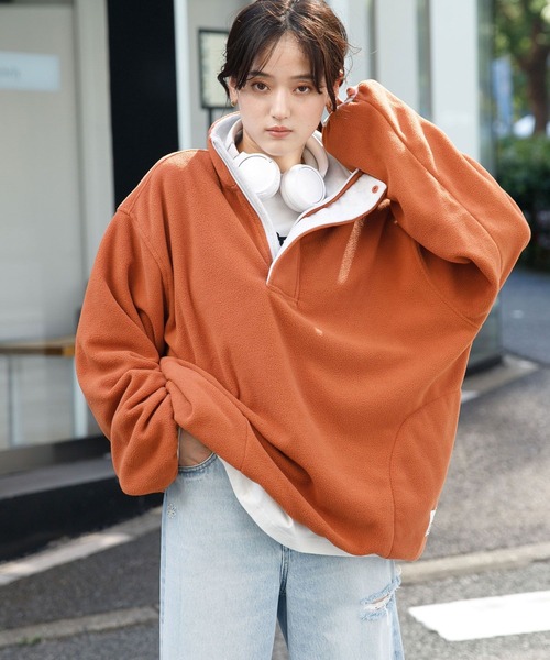 DISCUS（ディスカス）の「DISCUS/ディスカス フリースハーフジップ（スウェット・レディース・ネイビー/ホワイト/ブルー/オレンジ・FREE）」の21枚目の写真