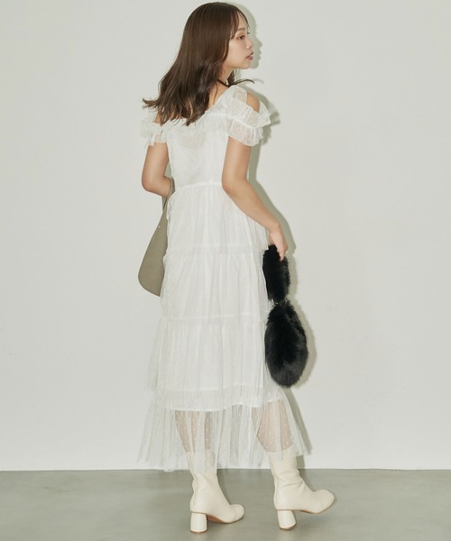 ティアラリボンティアードワンピース ホワイト ティアラリボンティアードワンピース ｜ LIZ LISA（リズリサ