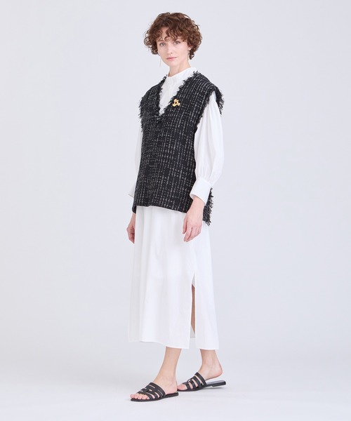 Monotone Tweed ジレ