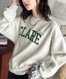 Java | 【12月下旬再入荷】《Javaジャバコラボ》トレンド感抜群！カレッジロゴ＆手書き風刺繍裏起毛スウェット(スウェット)