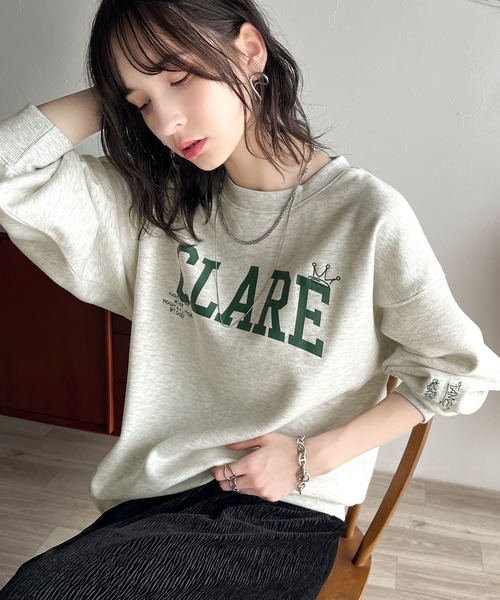 Java（ジャバ）の「《Javaジャバコラボ》トレンド感抜群！カレッジロゴ＆手書き風刺繍裏起毛スウェット（スウェット・レディース・ブラック/オートミール/オフホワイト・X-LARGE/SMALL/MEDIUM/LARGE）」の13枚目の写真