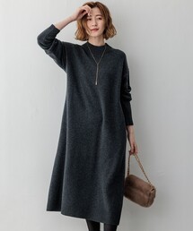 【洗える】カシミヤブレンド ニットワンピース