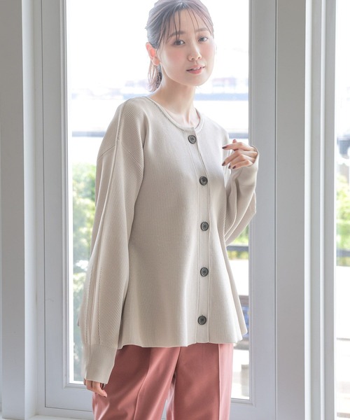 GLOBAL WORK（グローバルワーク）の「リッチライト2WAYペプラム/133016（ニット/セーター・レディース・ブラック/ライトグレー・FREE）」の6枚目の写真