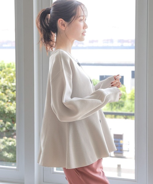 GLOBAL WORK（グローバルワーク）の「リッチライト2WAYペプラム/133016（ニット/セーター・レディース・ブラック/ライトグレー・FREE）」の8枚目の写真