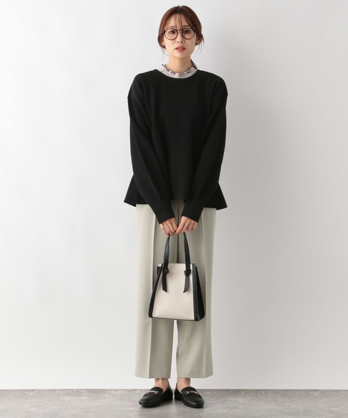 GLOBAL WORK（グローバルワーク）の「リッチライト2WAYペプラム/133016（ニット/セーター・レディース・ブラック/ライトグレー・FREE）」の9枚目の写真