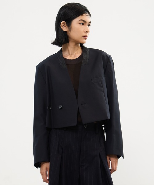 STUDIOUS / テーラードジャケット/2/ポリエステル/GRY/無地/114453002 セール】【STUDIOUS/ステュディオス】モヘアウールブレザー