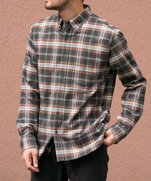 レア マチ付 Butcher products フランネルシャツ プリネル Butcher Products プリントフランネルシャツ 16