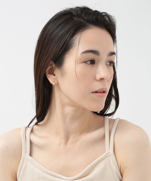 CALIN　STANDARD（カリンスタンダード）の「◆金属アレルギー対応◆◆made in japan◆【片手でスムースワンタッチ】ストーン　ミニスムースピアス（ピアス（両耳用）・レディース・ゴールド/ピンクゴールド/シルバー・FREE）」の8枚目の写真