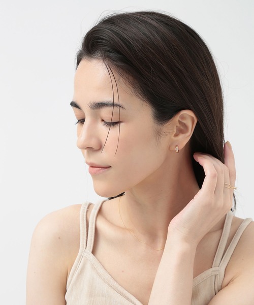 CALIN　STANDARD（カリンスタンダード）の「◆金属アレルギー対応◆◆made in japan◆【片手でスムースワンタッチ】ストーン　ミニスムースピアス（ピアス（両耳用）・レディース・ゴールド/ピンクゴールド/シルバー・FREE）」の10枚目の写真