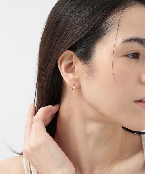 CALIN　STANDARD（カリンスタンダード）の「◆金属アレルギー対応◆◆made in japan◆【片手でスムースワンタッチ】ストーン　ミニスムースピアス（ピアス（両耳用）・レディース・ゴールド/ピンクゴールド/シルバー・FREE）」の7枚目の写真