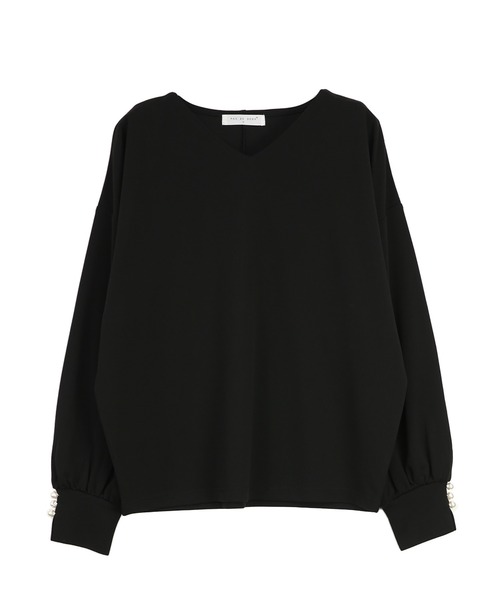 and it_(アンドイット)の「梨地袖口パールボタンプルオーバー(Tシャツ/カットソー・レディース・グレイッシュブルー/グレイッシュベージュ/ブラック/オフホワイト・M/L)」の15枚目の写真