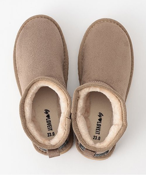by LOVEiT（バイラビット）の「ムートンブーツ（スニーカー・キッズ・グレイッシュベージュ/ブラック・24cm/23cm/22cm/21cm）」の9枚目の写真
