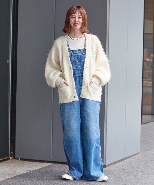 B.C STOCK(ベーセーストック)の「《追加》Vネック起毛シャギーカーディガン(カーディガン/ボレロ・レディース・チャコールグレー/ブルー/ホワイト/ピンク・FREE)」の18枚目の写真