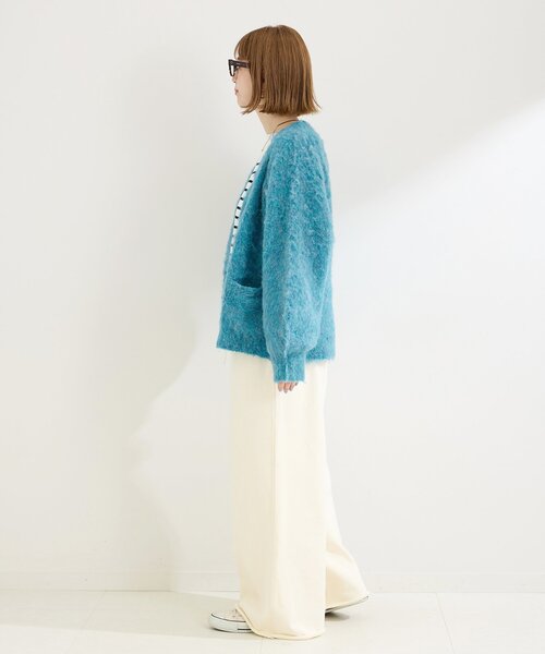 B.C STOCK(ベーセーストック)の「《追加》Vネック起毛シャギーカーディガン(カーディガン/ボレロ・レディース・チャコールグレー/ブルー/ホワイト/ピンク・FREE)」の22枚目の写真