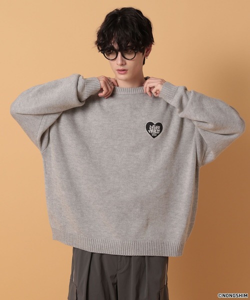 RAGEBLUE(レイジブルー)の「【NEOGURI/ノグリ】コラボ/ハートモチーフオーバーサイズニット(ニット/セーター・メンズ・グレー/ブラック・LARGE/MEDIUM)」の20枚目の写真