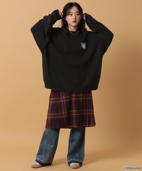 RAGEBLUE(レイジブルー)の「【NEOGURI/ノグリ】コラボ/ハートモチーフオーバーサイズニット(ニット/セーター・メンズ・グレー/ブラック・LARGE/MEDIUM)」の12枚目の写真