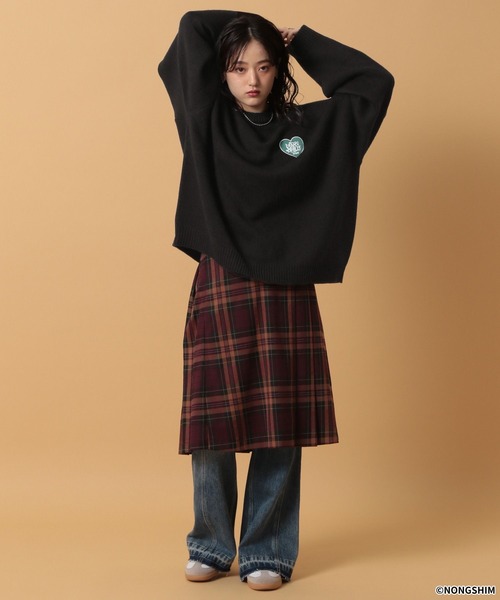 RAGEBLUE(レイジブルー)の「【NEOGURI/ノグリ】コラボ/ハートモチーフオーバーサイズニット(ニット/セーター・メンズ・グレー/ブラック・LARGE/MEDIUM)」の13枚目の写真