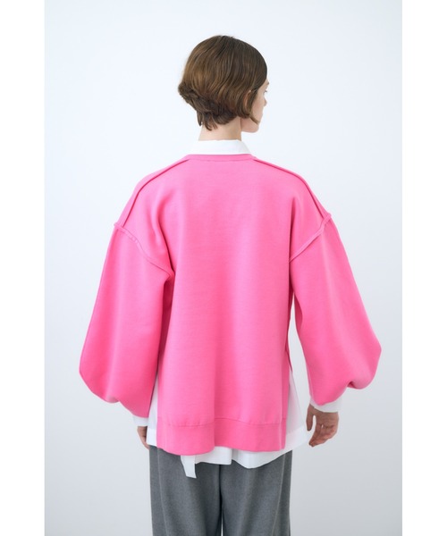 ♡ nagonstans ナゴンスタンス レイヤードネックプルオーバー nagonstans(ナゴンスタンス) 24AW【cuffs layered knit pullover