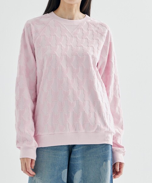 トップス MASU Angel Pile Jacquard Sweatshirt MASU(エムエーエスユー)のANGEL PILE JACQUARD SWEATSHIRT BLACK