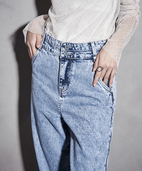 【セール】ハイウエストダメージ加工デニム（デニムパンツ）｜Y/lim（イリム）