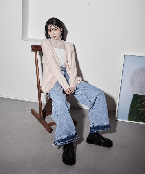 【セール】ハイウエストダメージ加工デニム（デニムパンツ）｜Y/lim（イリム）