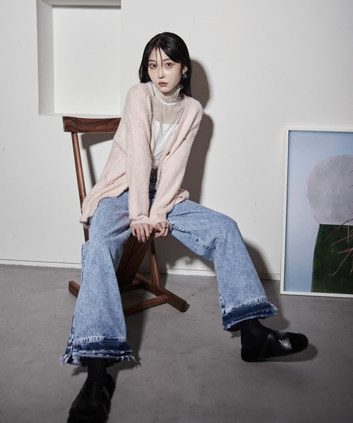 【セール】ハイウエストダメージ加工デニム（デニムパンツ）｜Y/lim（イリム）