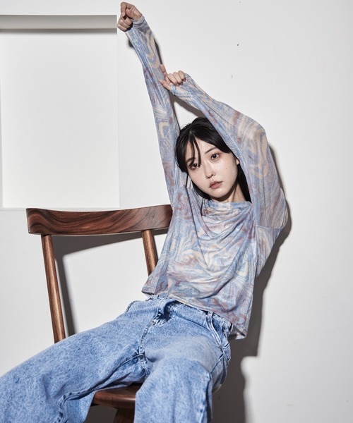 【セール】ハイウエストダメージ加工デニム（デニムパンツ）｜Y/lim（イリム）