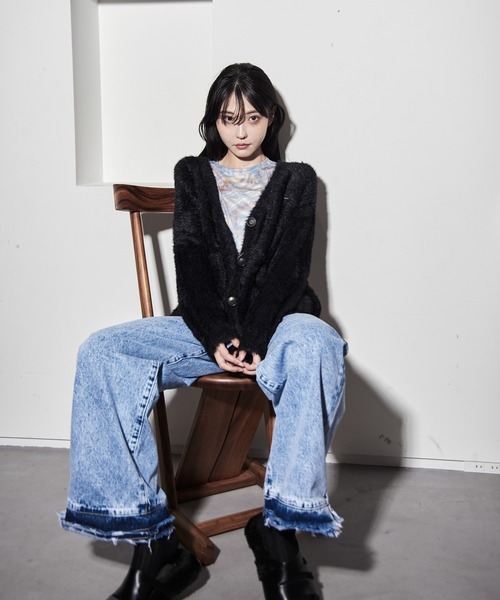 【セール】ハイウエストダメージ加工デニム（デニムパンツ）｜Y/lim（イリム）