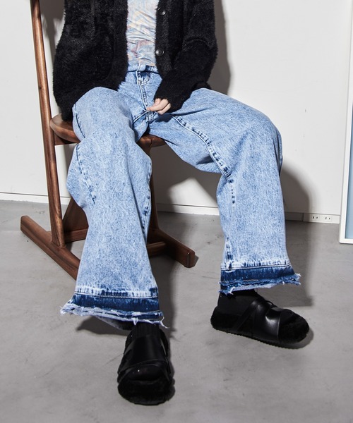 【セール】ハイウエストダメージ加工デニム（デニムパンツ）｜Y/lim（イリム）