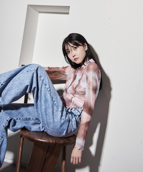 【セール】ハイウエストダメージ加工デニム（デニムパンツ）｜Y/lim（イリム）