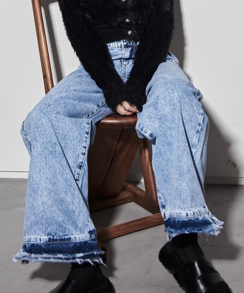 【セール】ハイウエストダメージ加工デニム（デニムパンツ）｜Y/lim（イリム）