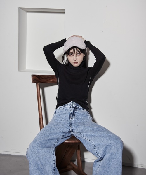 【セール】ハイウエストダメージ加工デニム（デニムパンツ）｜Y/lim（イリム）