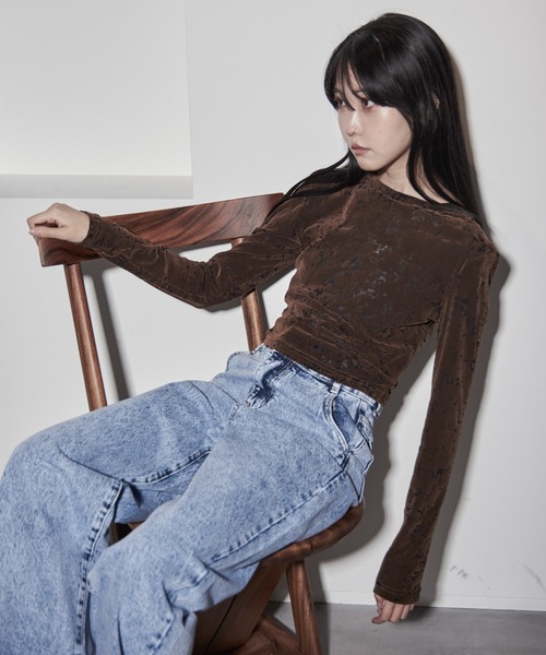 【セール】ハイウエストダメージ加工デニム（デニムパンツ）｜Y/lim（イリム）