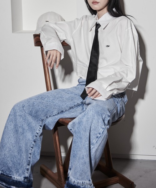 【セール】ハイウエストダメージ加工デニム（デニムパンツ）｜Y/lim（イリム）