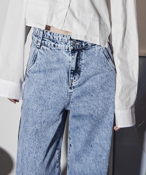 【セール】ハイウエストダメージ加工デニム（デニムパンツ）｜Y/lim（イリム）