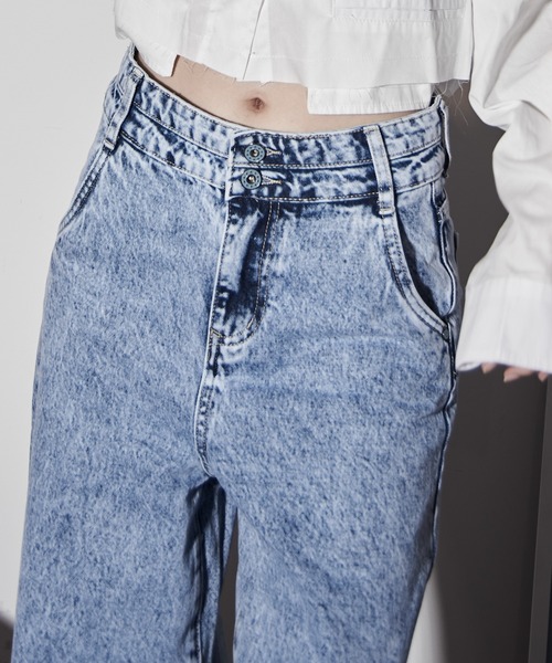 【セール】ハイウエストダメージ加工デニム（デニムパンツ）｜Y/lim（イリム）
