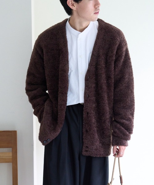 CIAOPANIC TYPY(チャオパニックティピー)の「ブークレニットオーバーサイズカーディガン(カーディガン/ボレロ・レディース・チャコールグレー/ホワイト系その他/ブラウン/グリーン・MEDIUM/LARGE)」の7枚目の写真