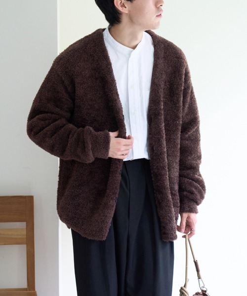 CIAOPANIC TYPY(チャオパニックティピー)の「ブークレニットオーバーサイズカーディガン(カーディガン/ボレロ・レディース・チャコールグレー/ホワイト系その他/ブラウン/グリーン・MEDIUM/LARGE)」の18枚目の写真