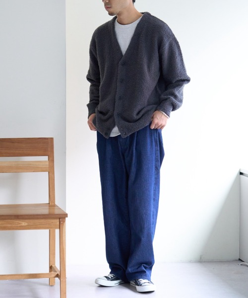 CIAOPANIC TYPY(チャオパニックティピー)の「ブークレニットオーバーサイズカーディガン(カーディガン/ボレロ・レディース・チャコールグレー/ホワイト系その他/ブラウン/グリーン・MEDIUM/LARGE)」の12枚目の写真