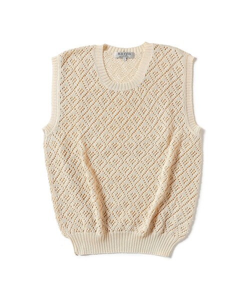 BEAMS F(ビームスエフ)の「RAffa MOLINA / Uネック ジャカード ベスト(ニット/セーター・メンズ・ベージュ・SMALL/MEDIUM)」の11枚目の写真